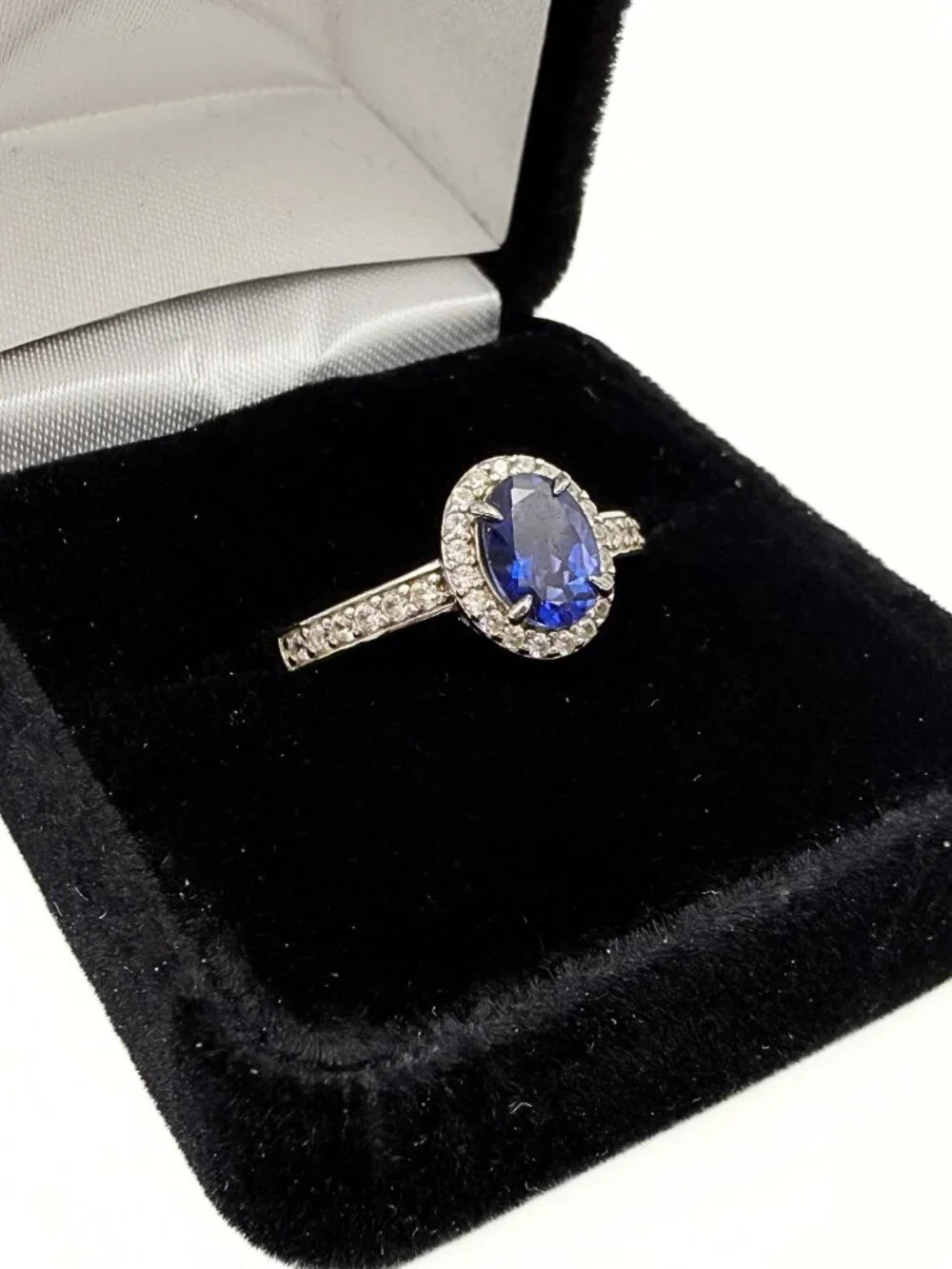 Regal Marked Sterling Silver Amethyst Halo Cocktail Ring Sz 10